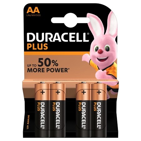 Batteria Duracell AA Plus Blister 4 Pz