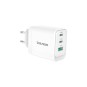 Caricatore Usb da presa Vultech CC65-2C1A  2 Type-C  1 Type-A PD65W GaN PPS 65W - Bianco Dimensioni Compatte