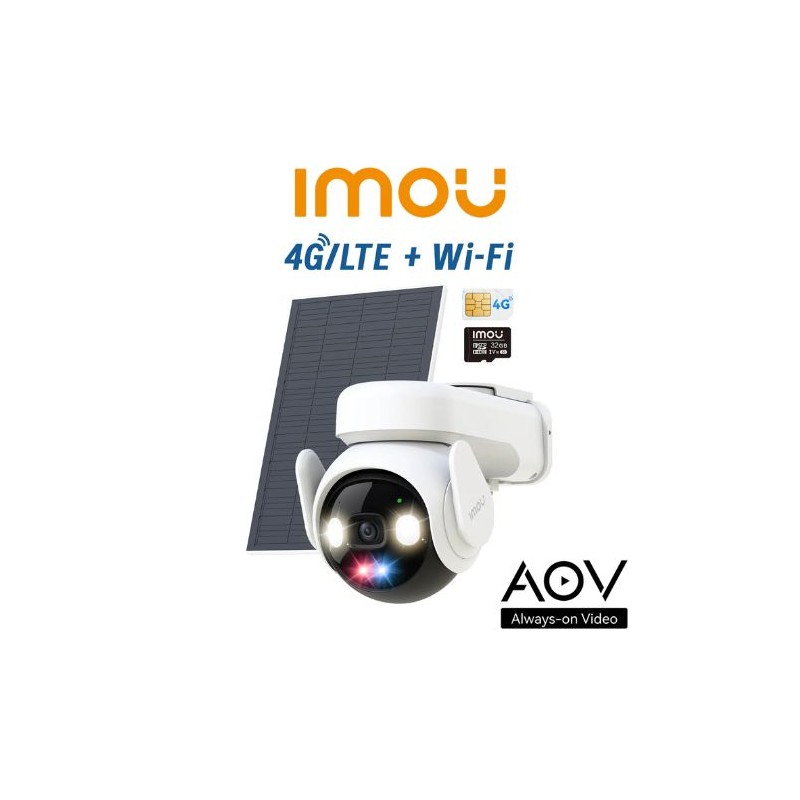 Telecamera videosorveglianza Imou AOVPT4GKIT 5Mpx 3K WIFI+4G+ batteria+pannelllo solare con SIM inclusa
