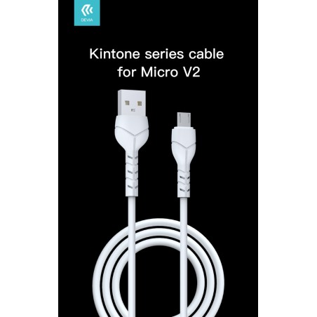 Cavo Kintone Devia USB A to Micro USB 1mt 2,1a bianco