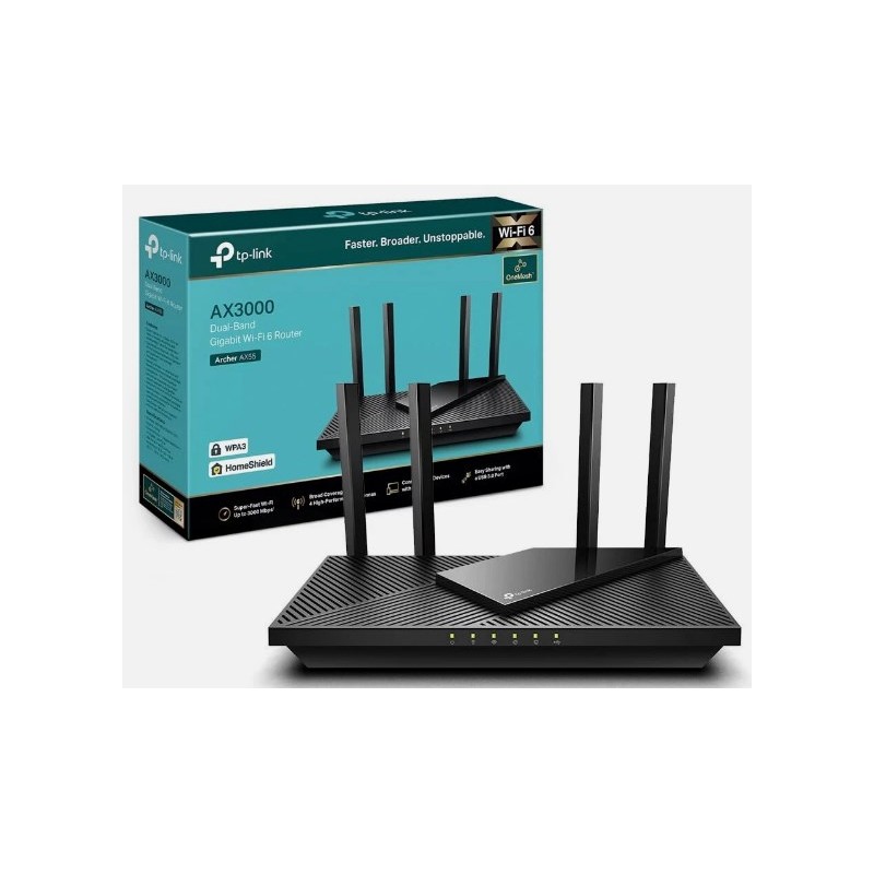 Router TP-Link Archer AX55 AX3000 Wi-Fi 6 gigabit Porta WAN/LAN
