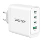 Caricatore Usb da presa Vultech CC100-3C1A Porte Type-C 1 Porta USBPD100 GaN PPS 100W - QC3.0- BiancoDimensioni Compatte
