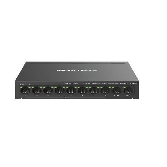 Switch 10 porte (8+2) con 8 PoE+ 10/100 + 2 Porte Gigabit Mercusys MS110CP Metallo